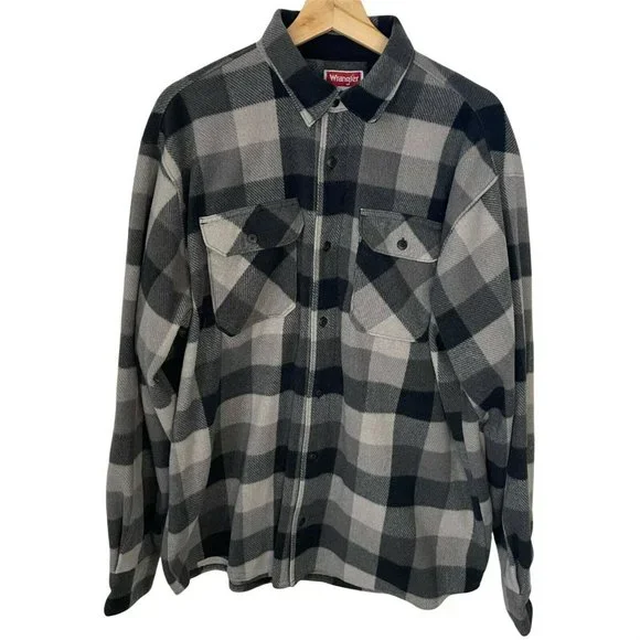 Wrangler Shirts Wrangler Buffalo Plaid Fleece Shirt Jacket